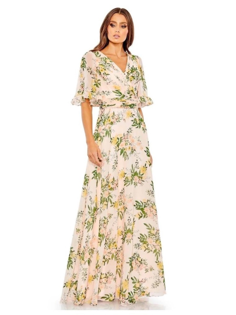 NWT Ieena for Mac Duggal Long Formal Floral Chiffon Dress - size 20